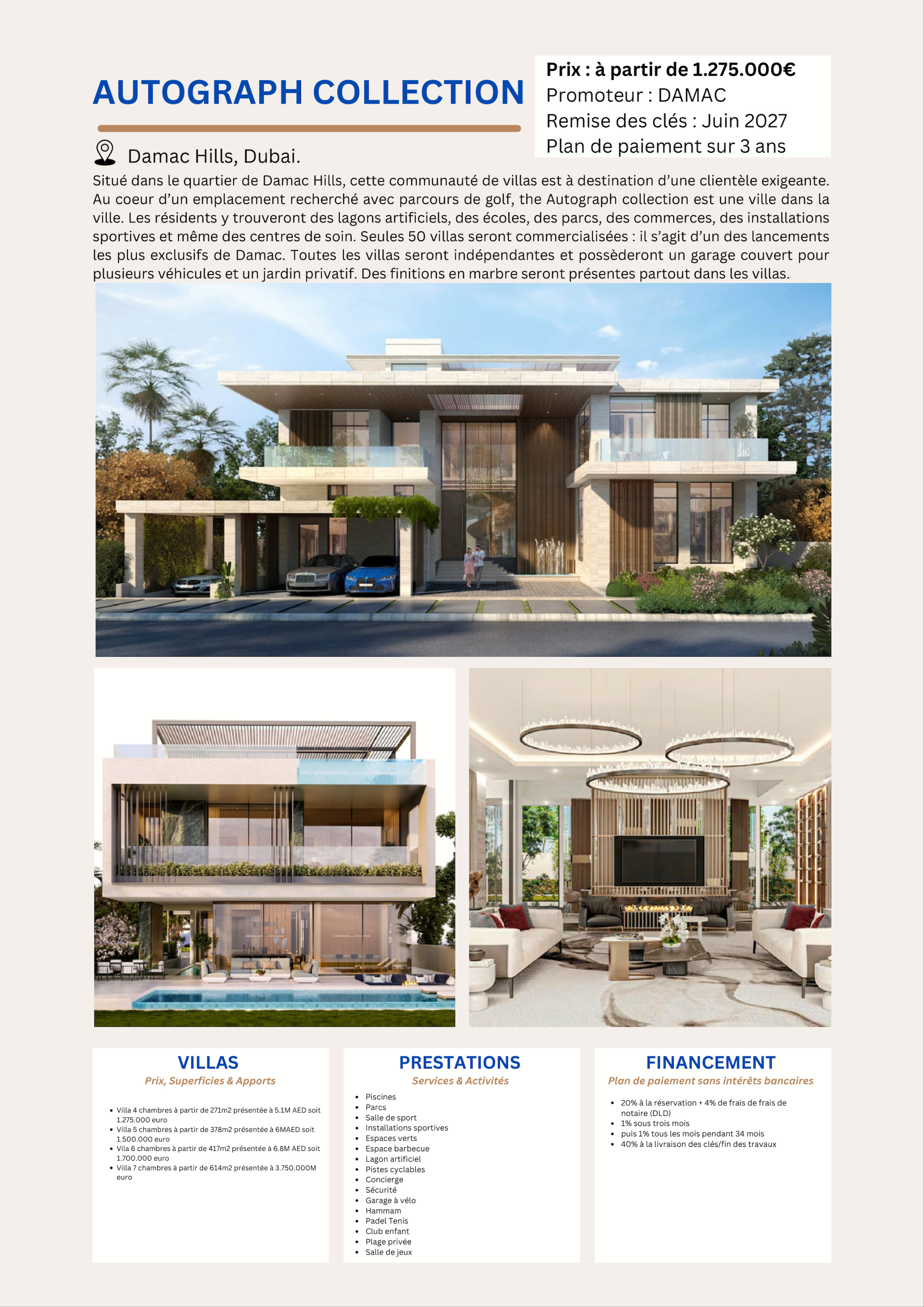 Villa d'exception Autograph Collection à DAMAC Hills, Dubaï