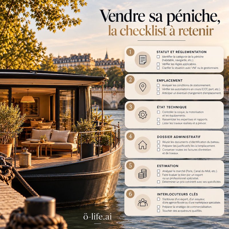 Checklist vente péniche
