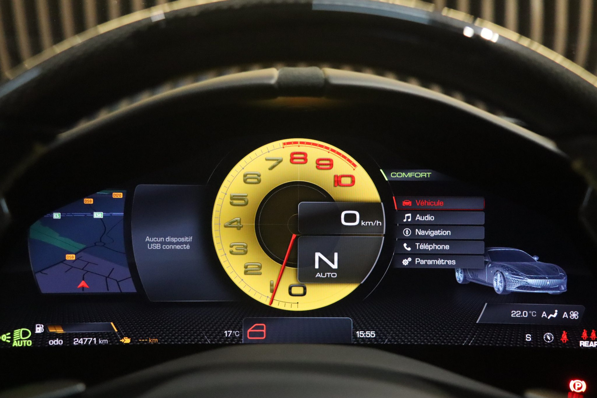 Ferrari Roma V8 3.9 620 ch - Nero Daytona - 24 800 km – Photo 17